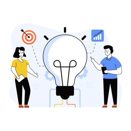 Firmeninhaber entwickeln Unternehmensziele  Illustration