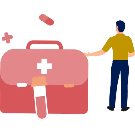 First aid kit with blood tube  Illustration