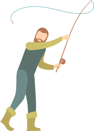 Fischer mit Fischergewand  Illustration