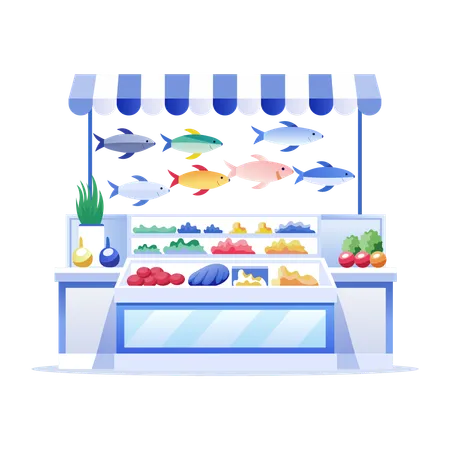 Fischmarkt  Illustration