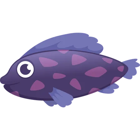 Colorful Cartoon Fish Funny Underwater Animals With Big Eyes Ocean And Sea Life Vector Illustrations Fish Underwater For Game Sea And Aquarium Life Illustration