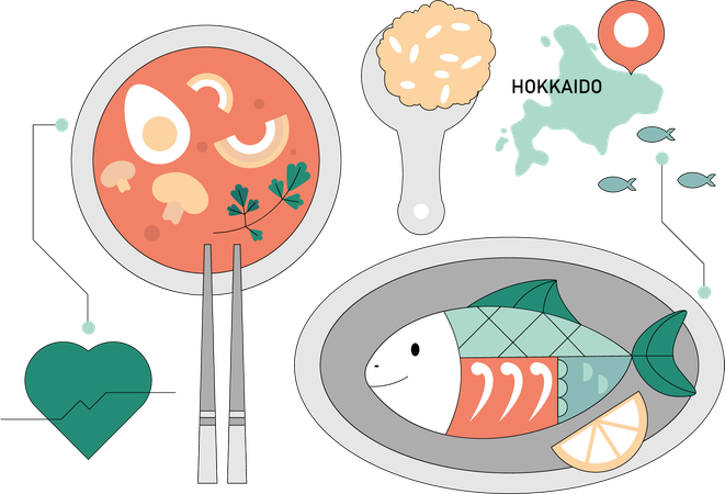 Fish being fried in restaurant  Illustration