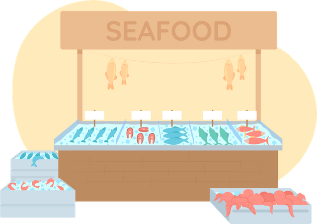 Fish market  Illustration