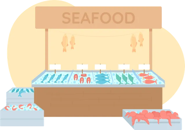 Fish market  Illustration