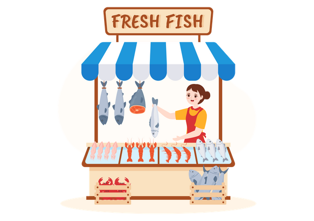 Fish Store  Illustration