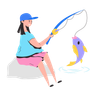 illustration fisherwoman