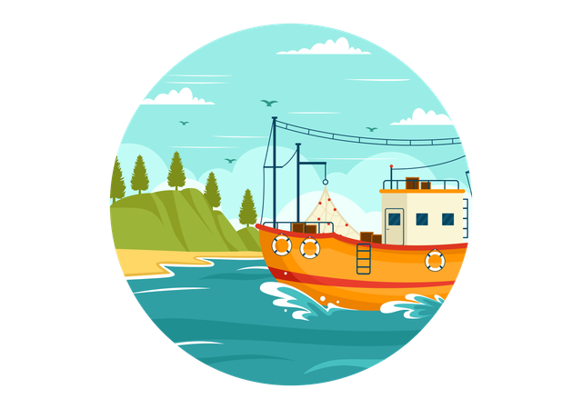 Fishing Boat  Illustration