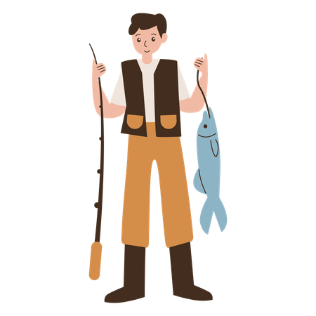 Fishing Boy  Illustration