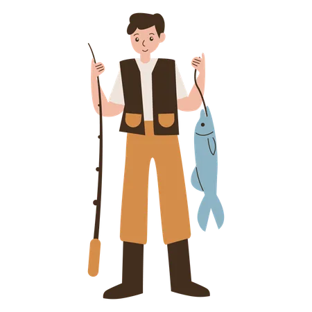 Fishing Boy  Illustration