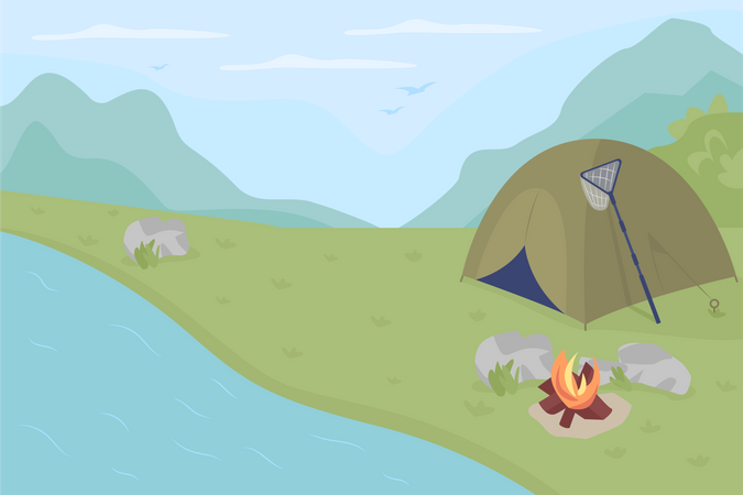 Fishing camp  Illustration