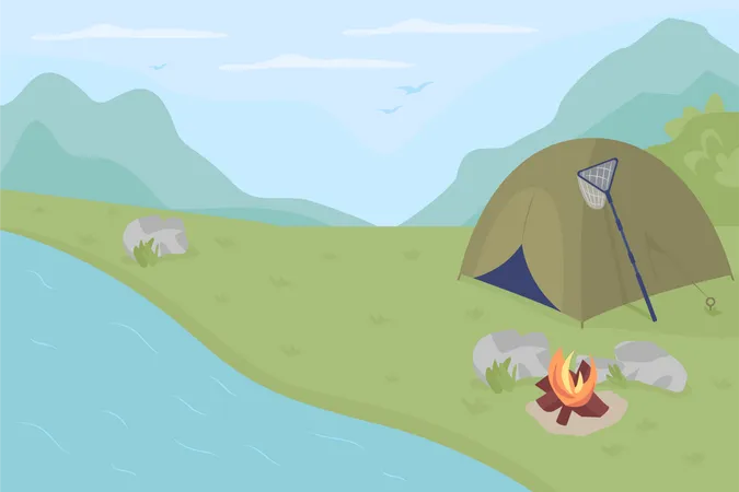 Fishing camp  Illustration