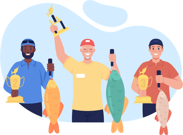 Fishing championship winners  Illustration