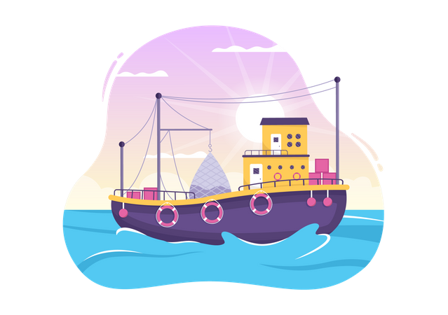 Fishing Ship  Illustration