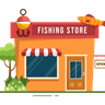 illustrations of shop building