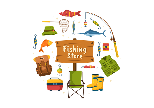 Fishing Shop  Illustration