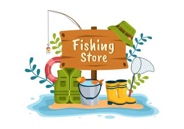 Fishing store  Illustration