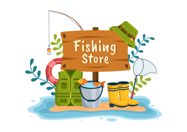 Fishing store  Illustration