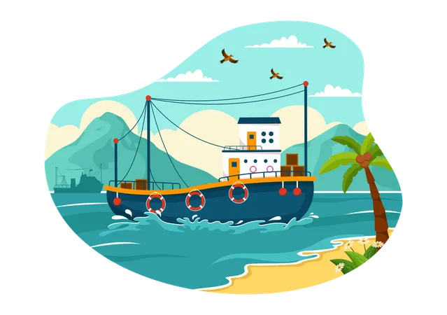 Fishing Trawler  Illustration