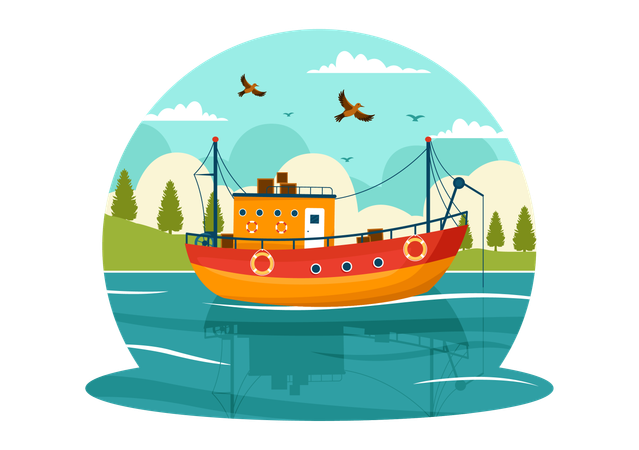 Fishing Vessel  Illustration