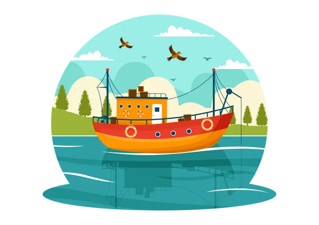 Fishing Vessel  Illustration