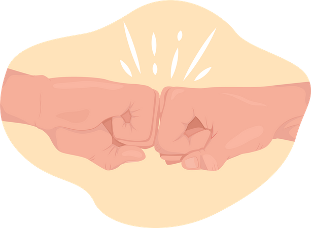 Fist Bump Gesture Illustration