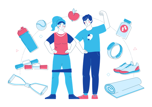 Fit Couple  Illustration