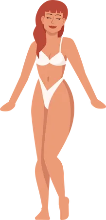 Coupe femme en bikini  Illustration