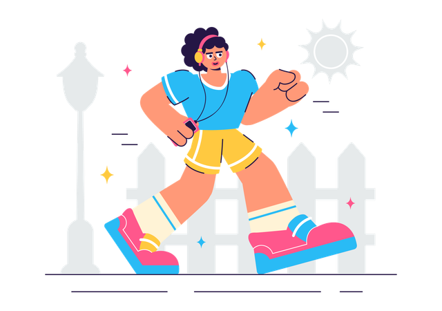 Fit Girl Jogging  Illustration