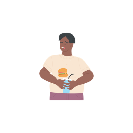 Fit Man feel hungry  Illustration