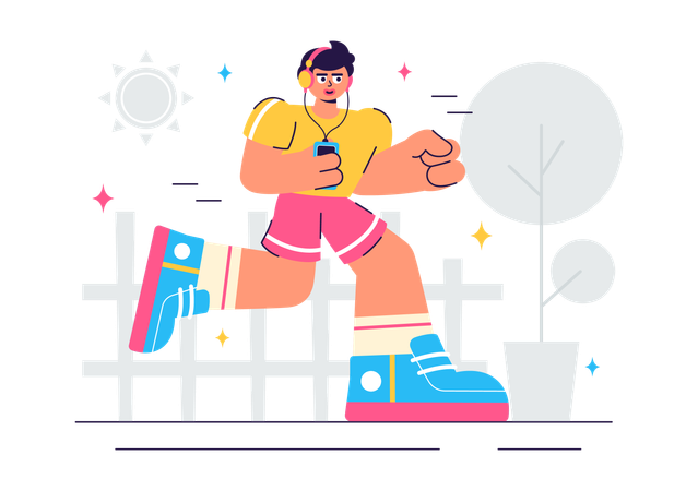 Fit Man Jogging  Illustration