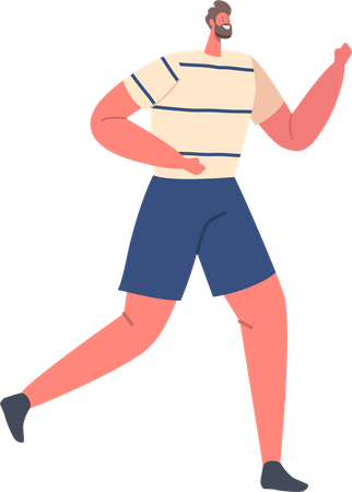 Fit man running  Illustration