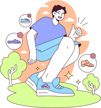 Fit man with jogging shoes  Illustration