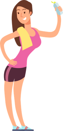 Fit woman holding cream  Illustration