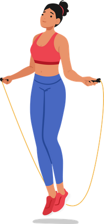 Fit woman jumping rope  Illustration