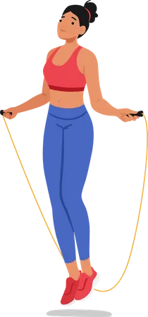 Fit woman jumping rope  Illustration