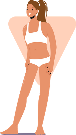 Fit woman wearing bikini posing for photo Illustration