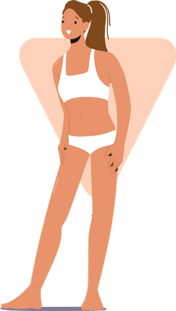 Fit woman wearing bikini posing for photo  Illustration