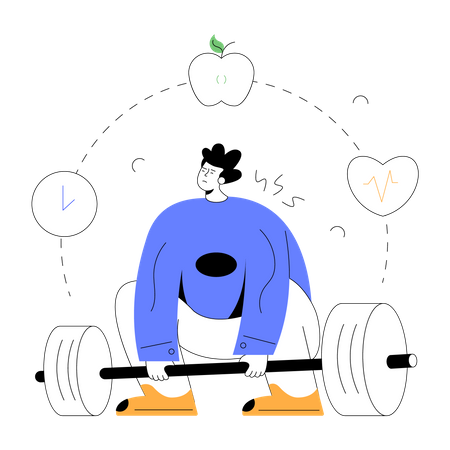 Man lifting weight  Illustration