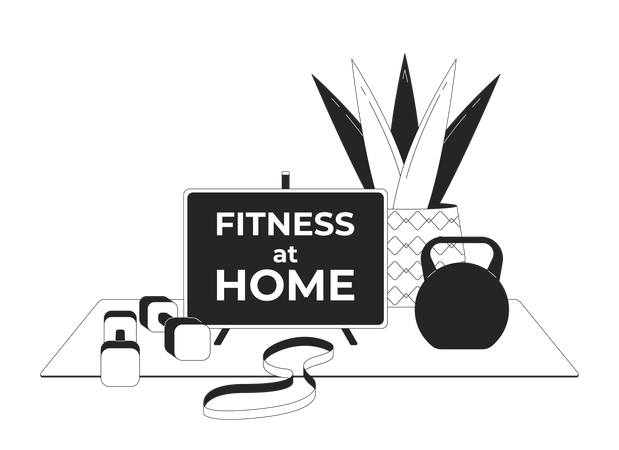 Fitness at home setup  Illustration