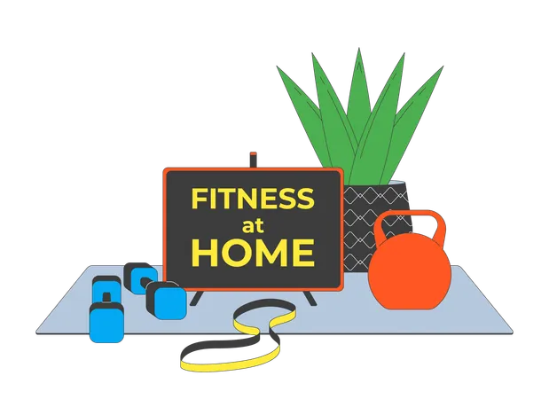 Fitness at home setup  Illustration