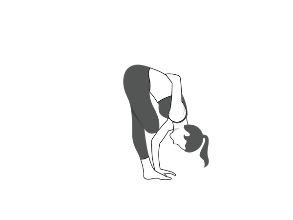 Dame de remise en forme Ardha Baddha Padmottanasana  Illustration