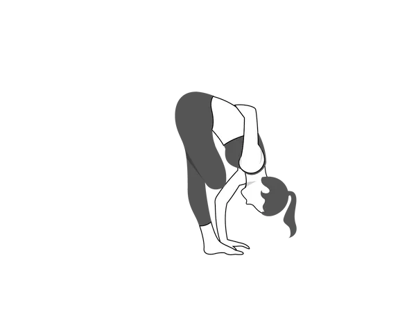 Dame de remise en forme Ardha Baddha Padmottanasana  Illustration