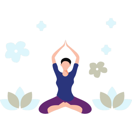 Fitness Doing Meditation  Illustration