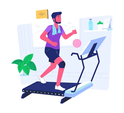 Fitness en casa  Ilustración