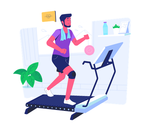 Fitness en casa  Ilustración