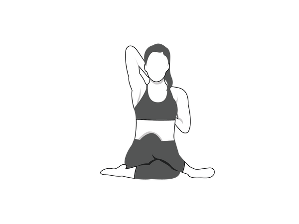 Femme de remise en forme faisant Gomukhasana  Illustration