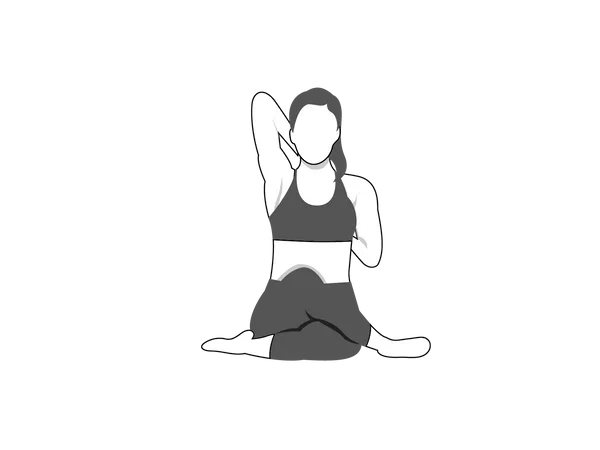 Femme de remise en forme faisant Gomukhasana  Illustration