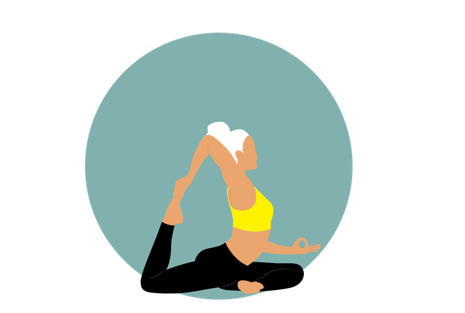 Femme de remise en forme faisant Kapotasana  Illustration