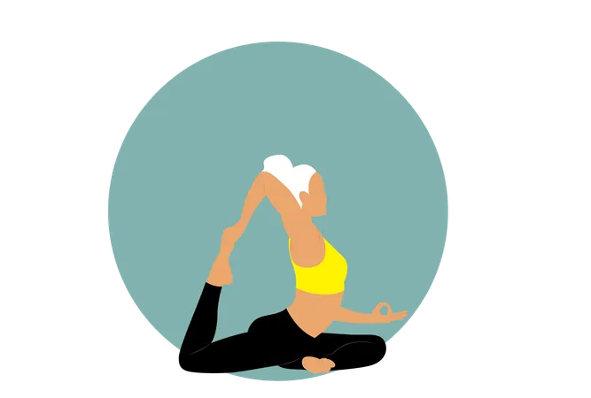 Femme de remise en forme faisant Kapotasana  Illustration