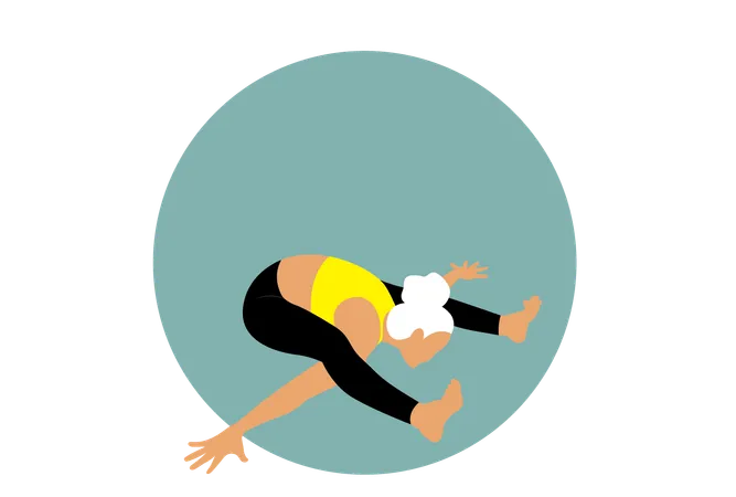 Femme de remise en forme faisant Kurmasana  Illustration